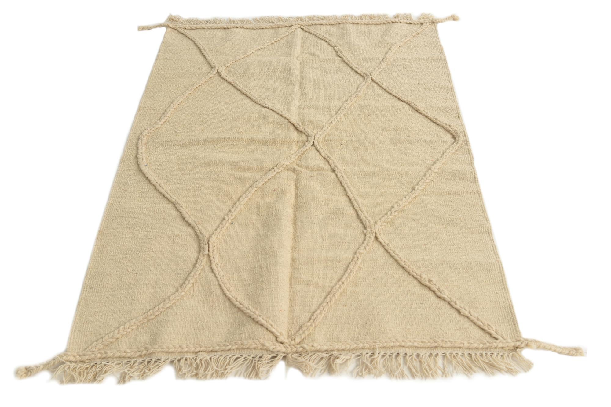 3' 4 x 5' Hand Woven Moroccan Wool Rug