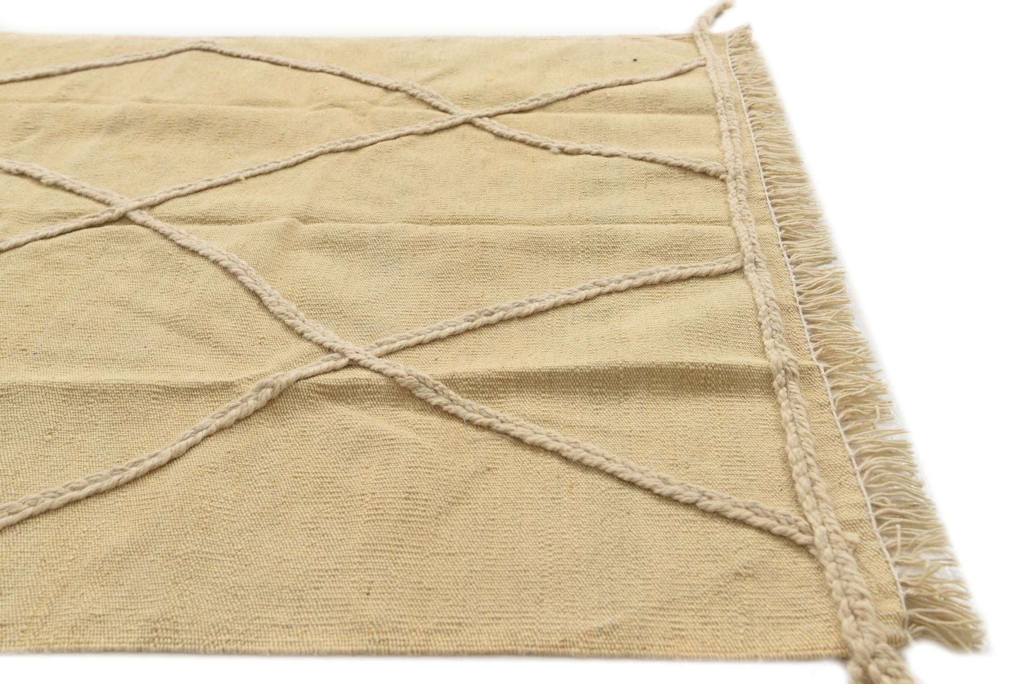 3' 5 x 5' Hand Woven Moroccan Wool Rug