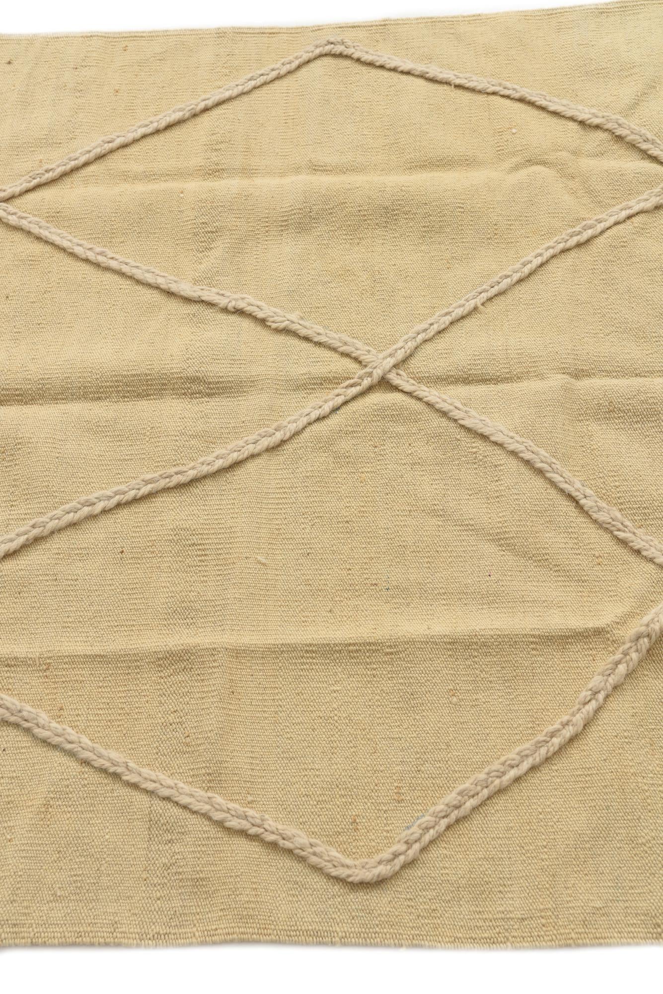 3' 5 x 5' Hand Woven Moroccan Wool Rug