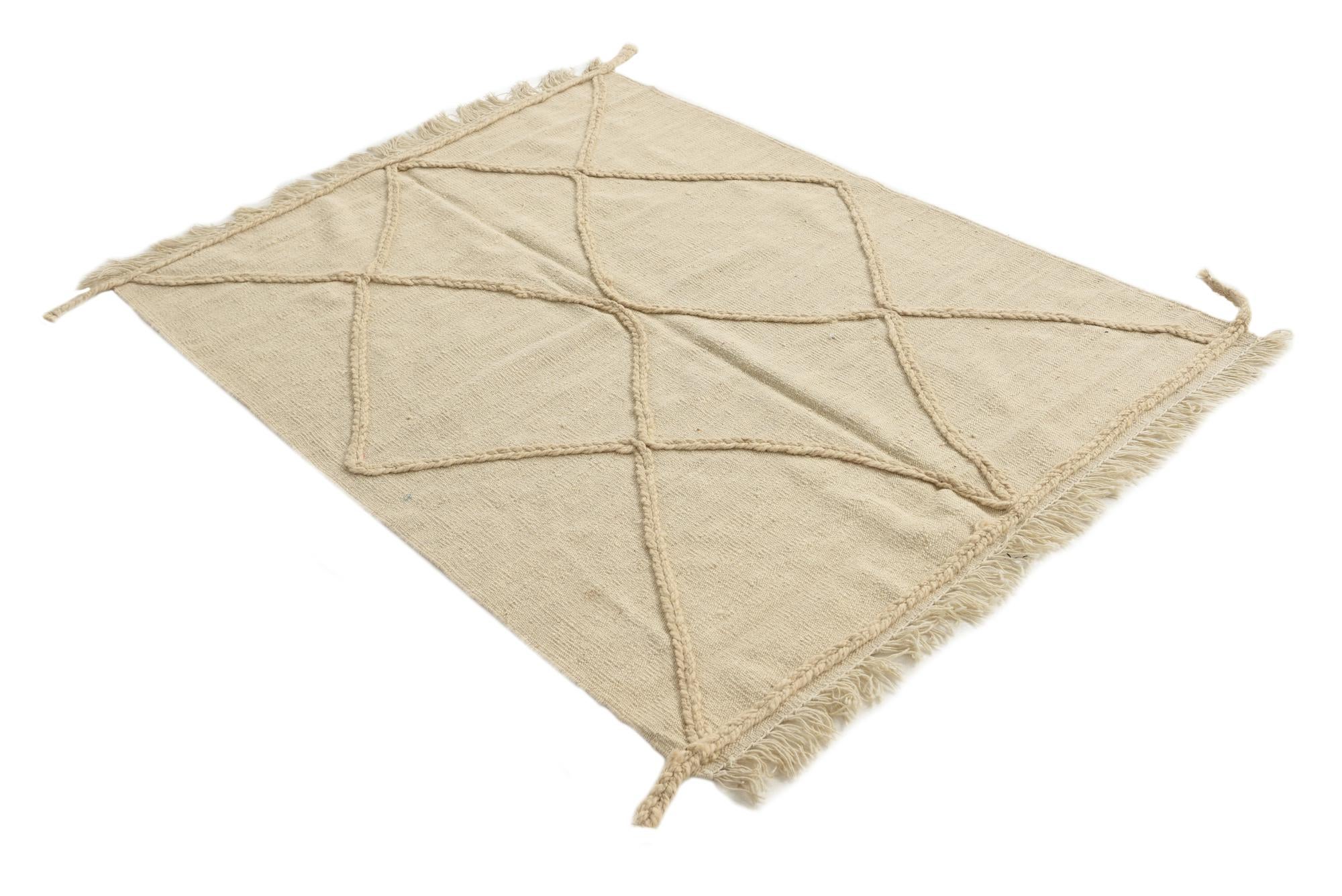 3' 8 x 4' 10 Hand Woven Moroccan Wool Rug