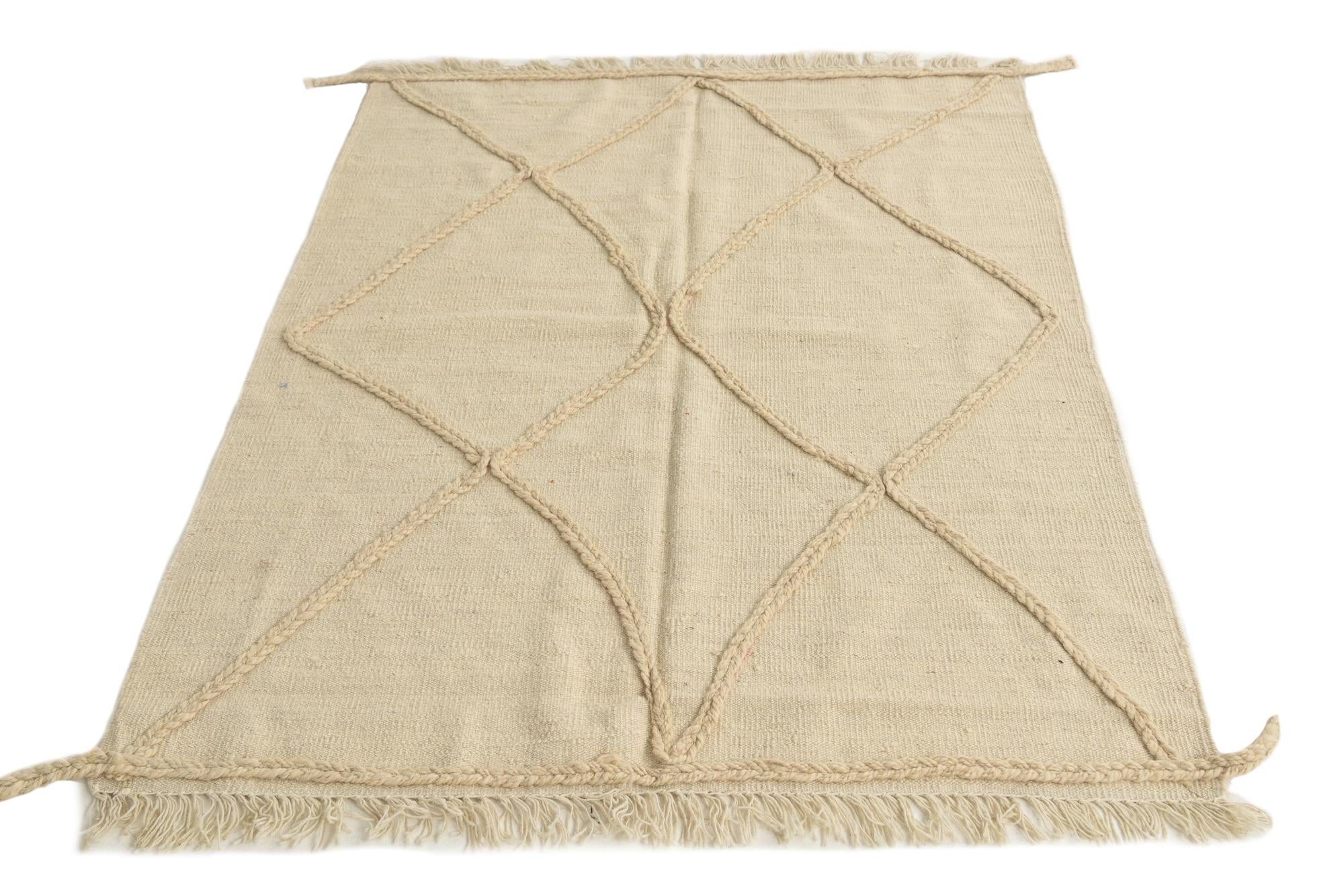 3' 8 x 4' 10 Hand Woven Moroccan Wool Rug
