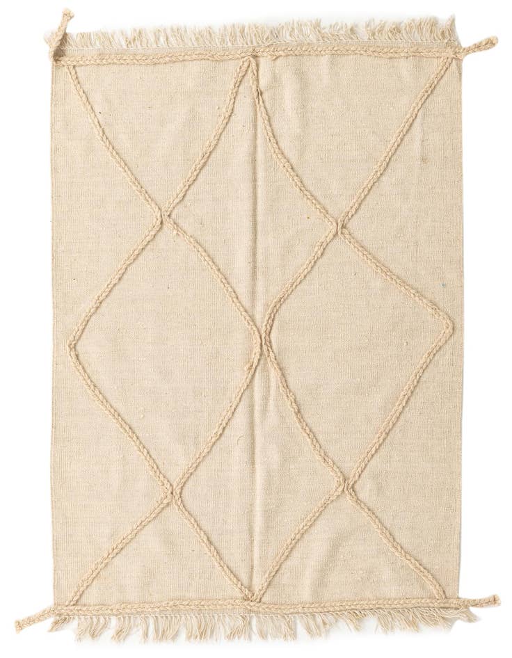 Detail image of 3' 8 x 4' 10 Hand Woven Moroccan Wool Rug