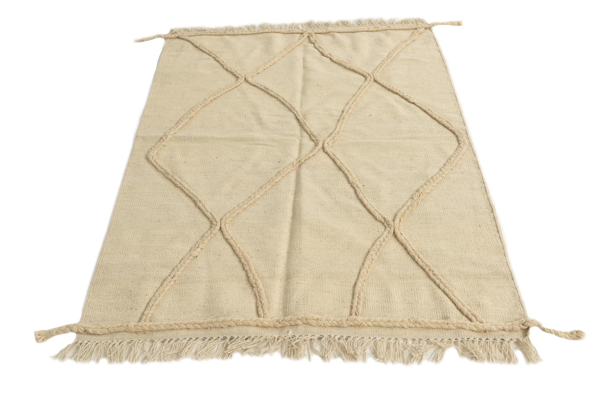 3' 6 x 5' Hand Knotted Moroccan Wool Rug
