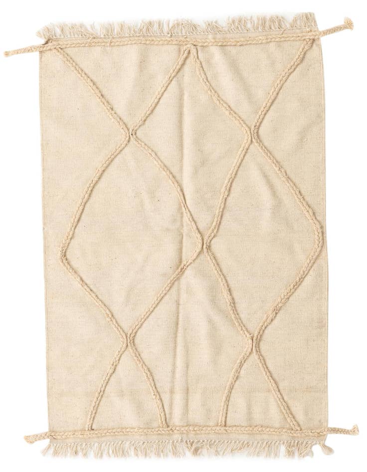 Detail image of 3' 6 x 5' Hand Knotted Moroccan Wool Rug