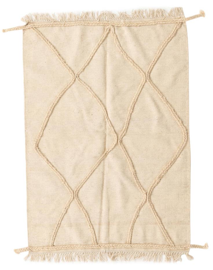 Detail image of 3' 6 x 5' Hand Knotted Moroccan Wool Rug