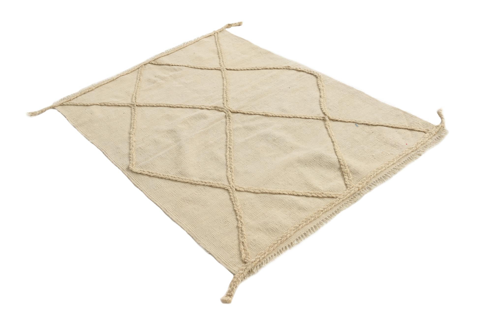 3' 5 x 4' 6 Hand Knotted Moroccan Wool Rug