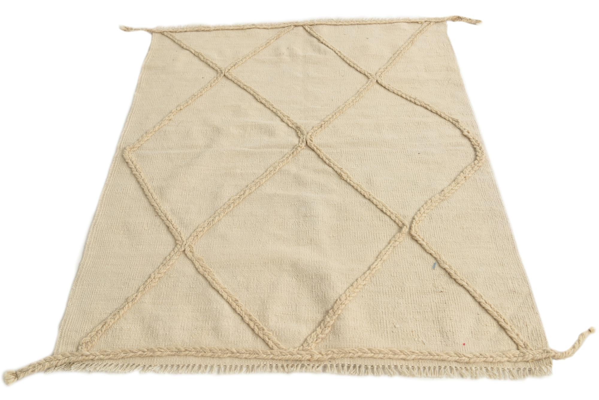 3' 5 x 4' 6 Hand Knotted Moroccan Wool Rug