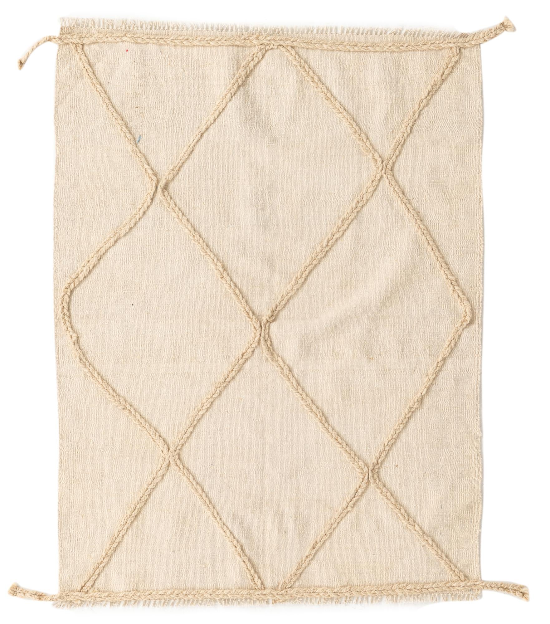 3' 5 x 4' 6 Hand Knotted Moroccan Wool Rug