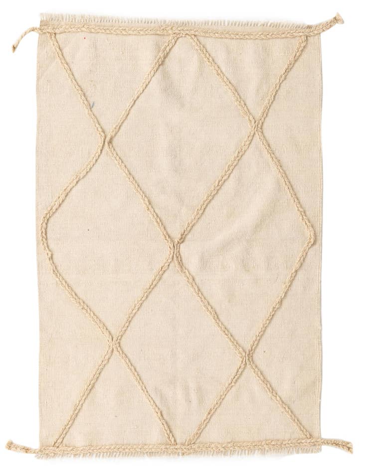 Detail image of 3' 5 x 4' 6 Hand Knotted Moroccan Wool Rug