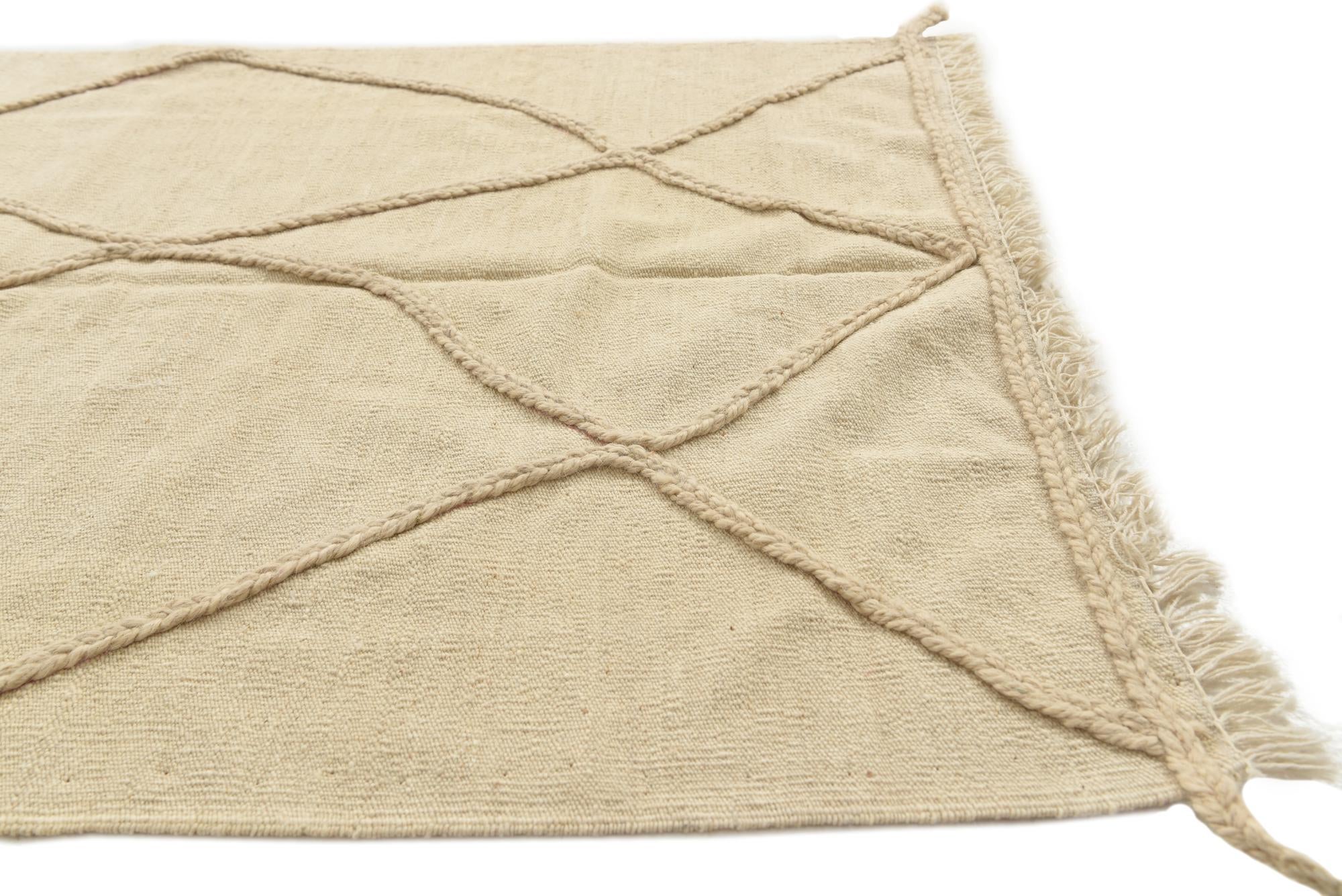 3' 4 x 4' 10 Hand Knotted Moroccan Wool Rug