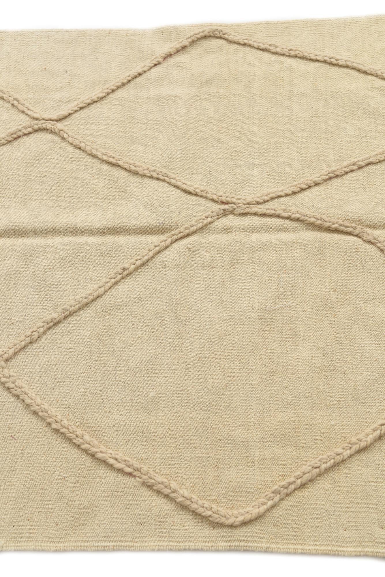 3' 4 x 4' 10 Hand Knotted Moroccan Wool Rug