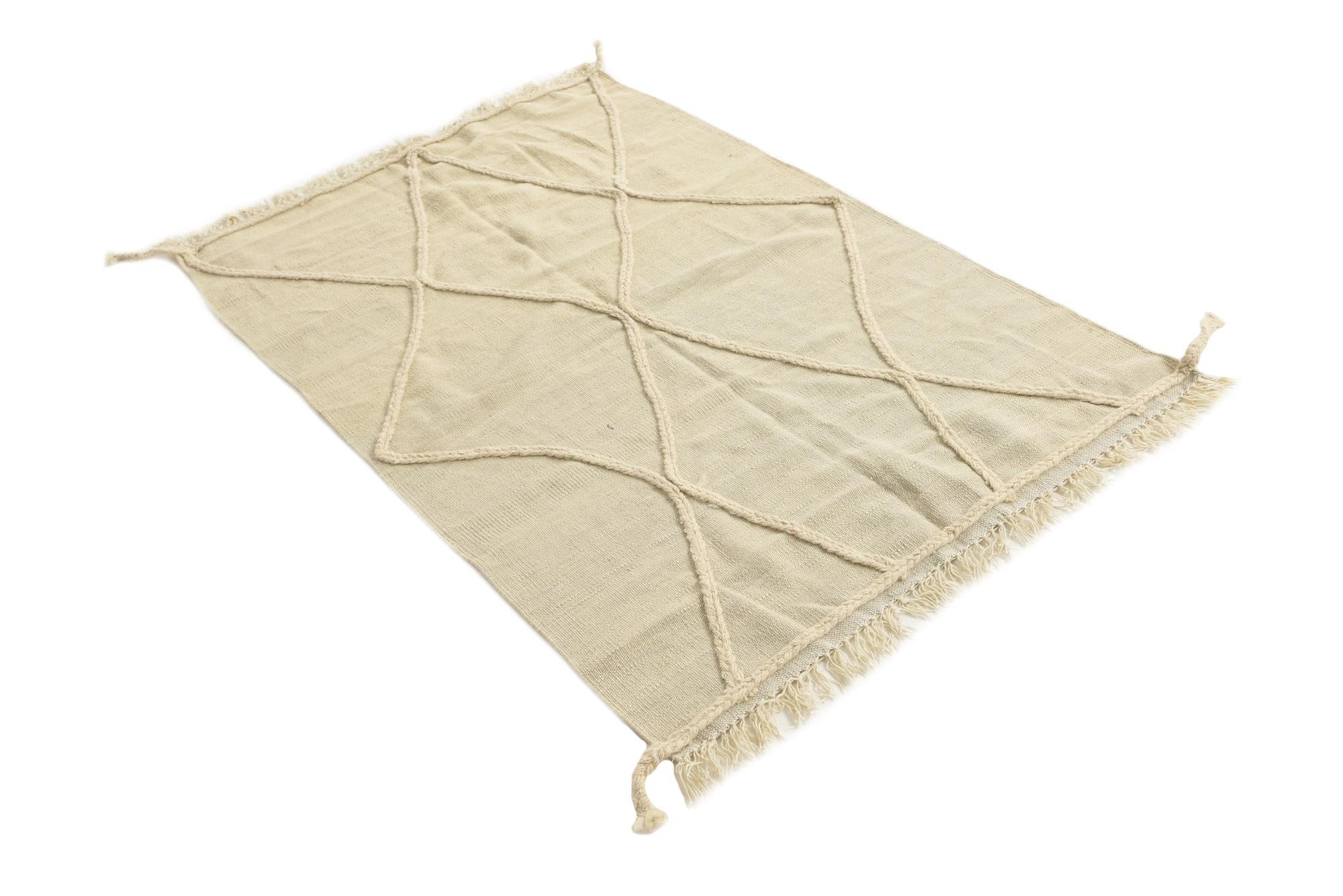 3' 4 x 5' 1 Hand Knotted Moroccan Wool Rug