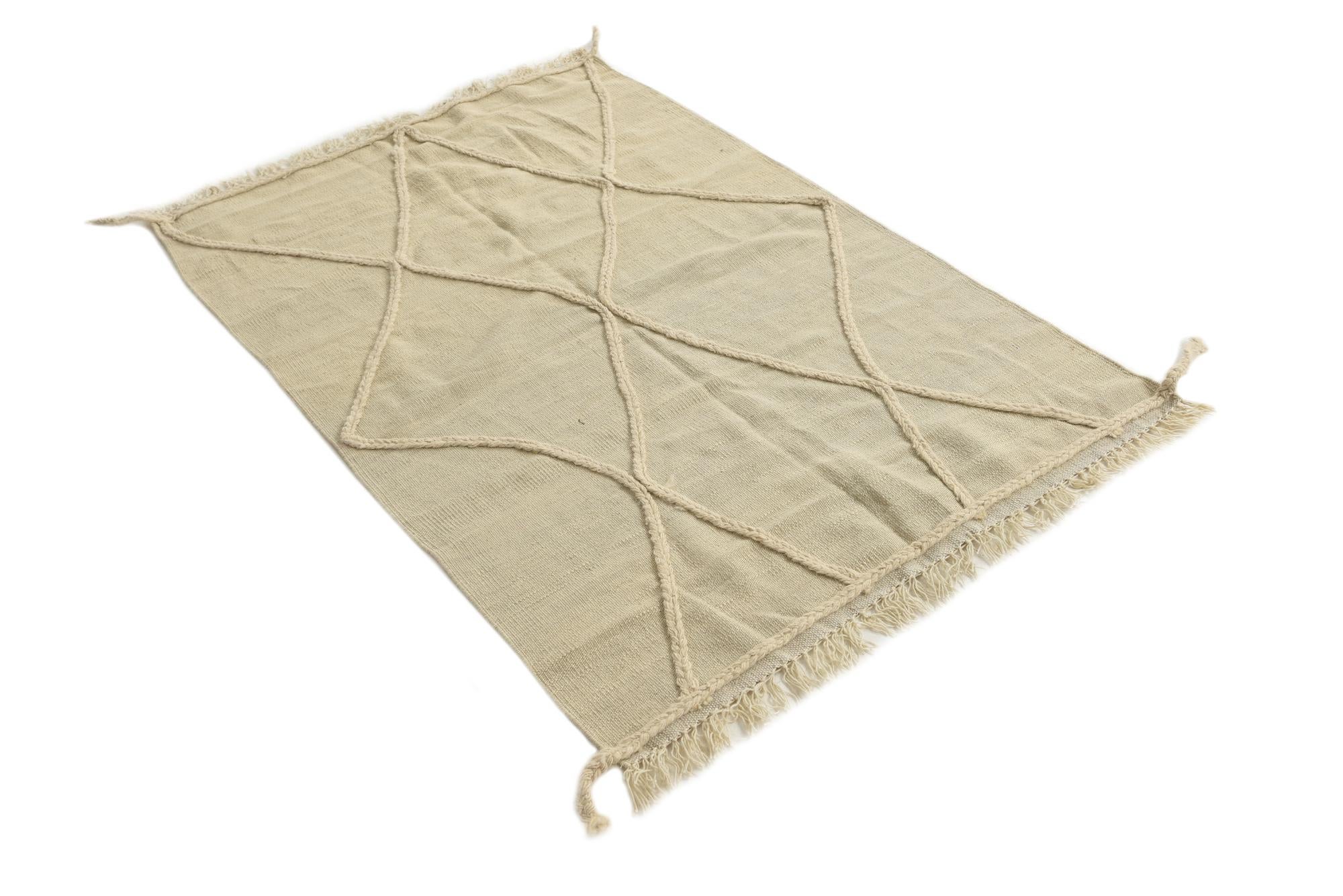 3' 4 x 5' 1 Hand Knotted Moroccan Wool Rug