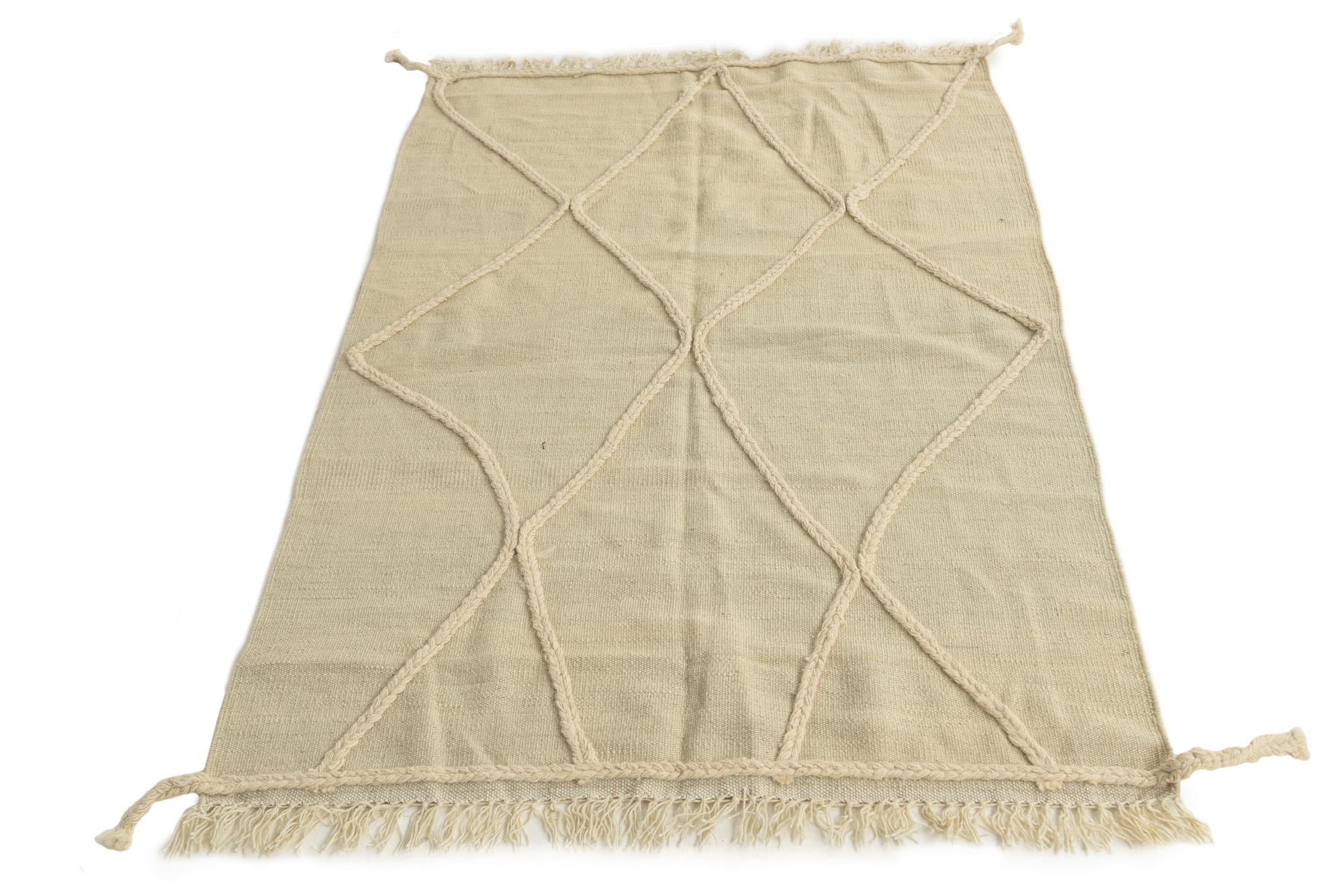 3' 4 x 5' 1 Hand Knotted Moroccan Wool Rug