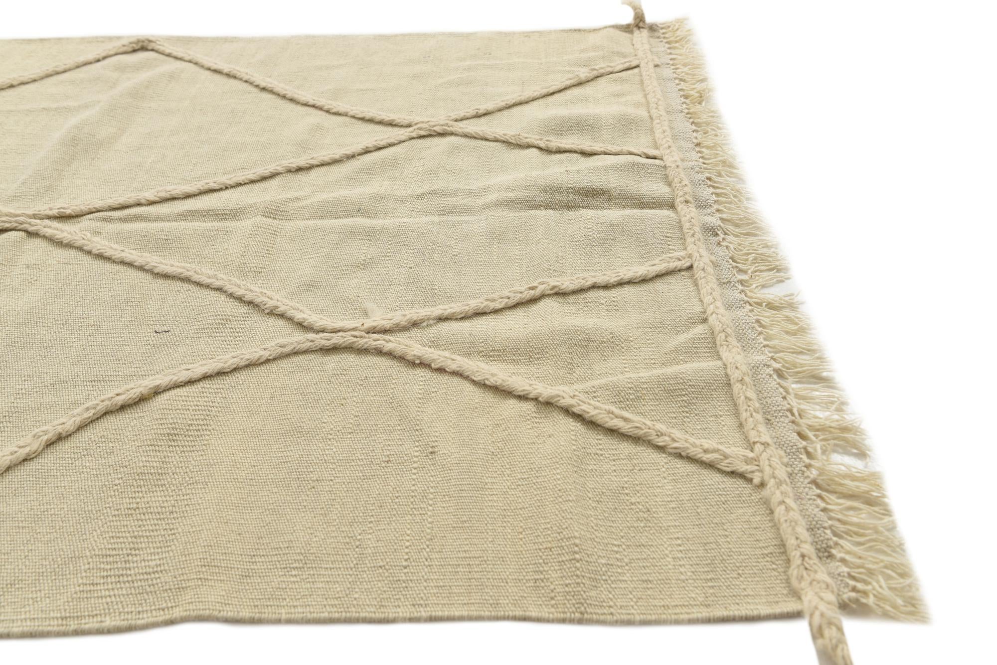 3' 4 x 5' 1 Hand Knotted Moroccan Wool Rug
