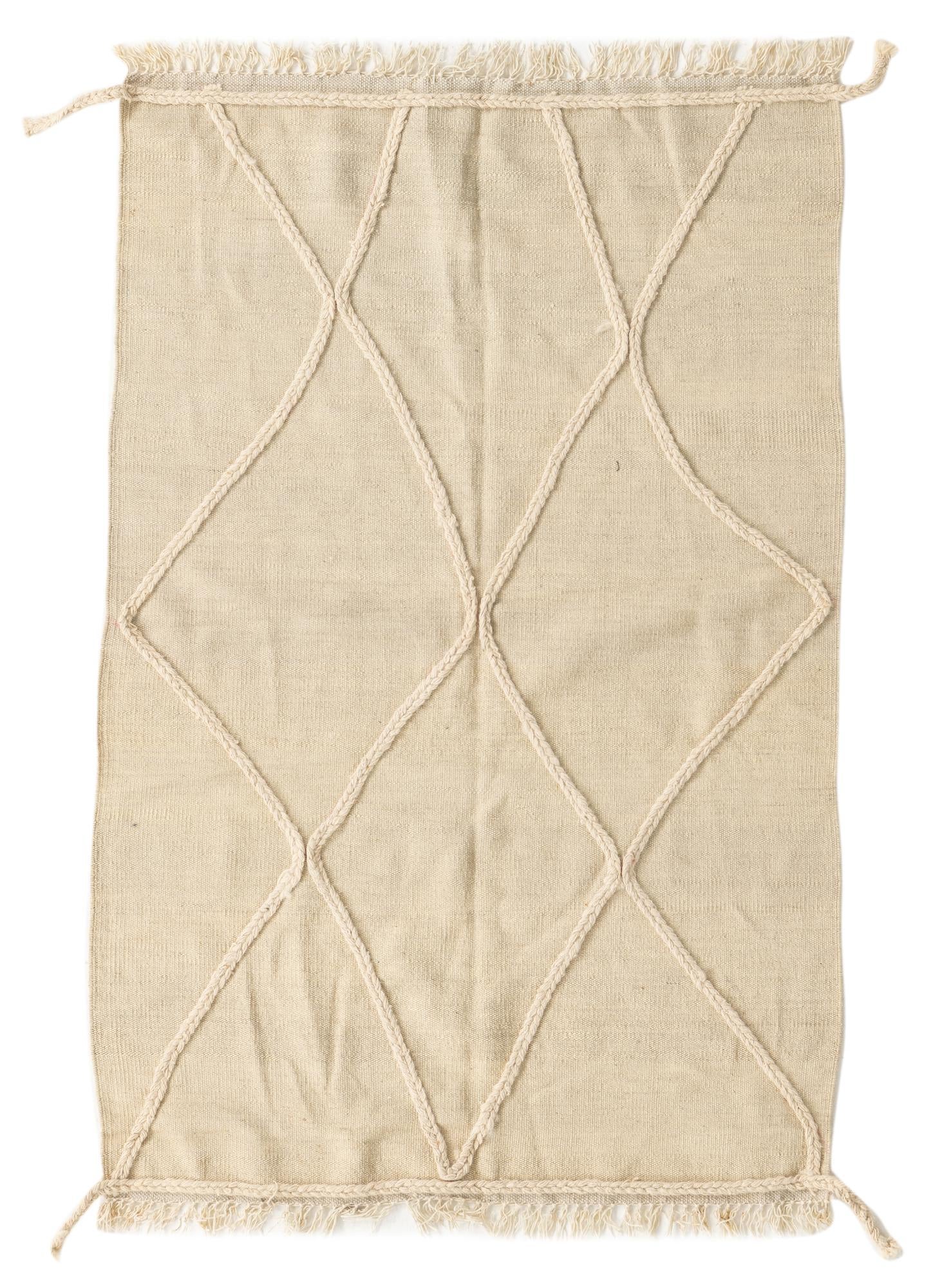 3' 4 x 5' 1 Hand Knotted Moroccan Wool Rug