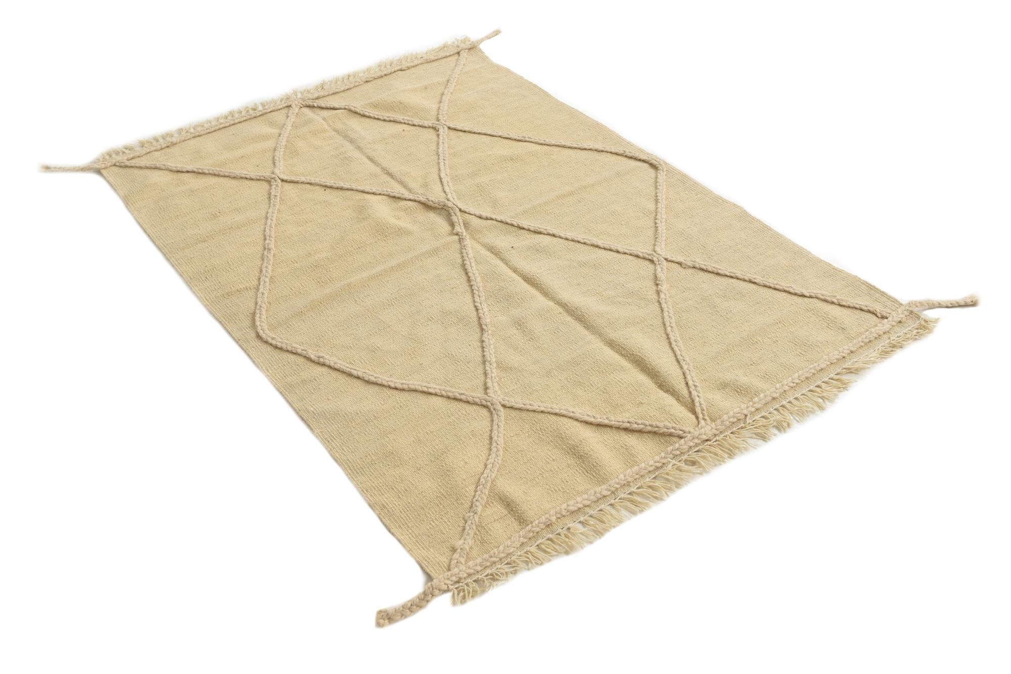3' 4 x 5' Hand Knotted Moroccan Wool Rug