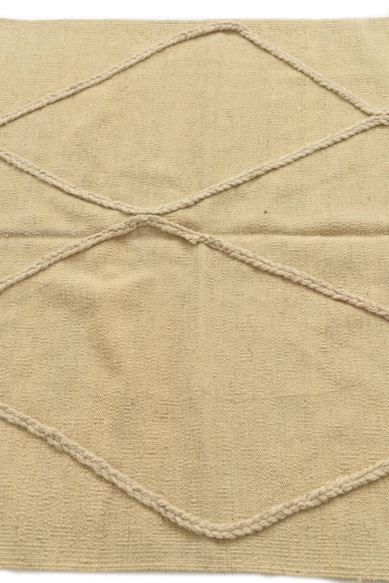 3' 4 x 5' Hand Knotted Moroccan Wool Rug
