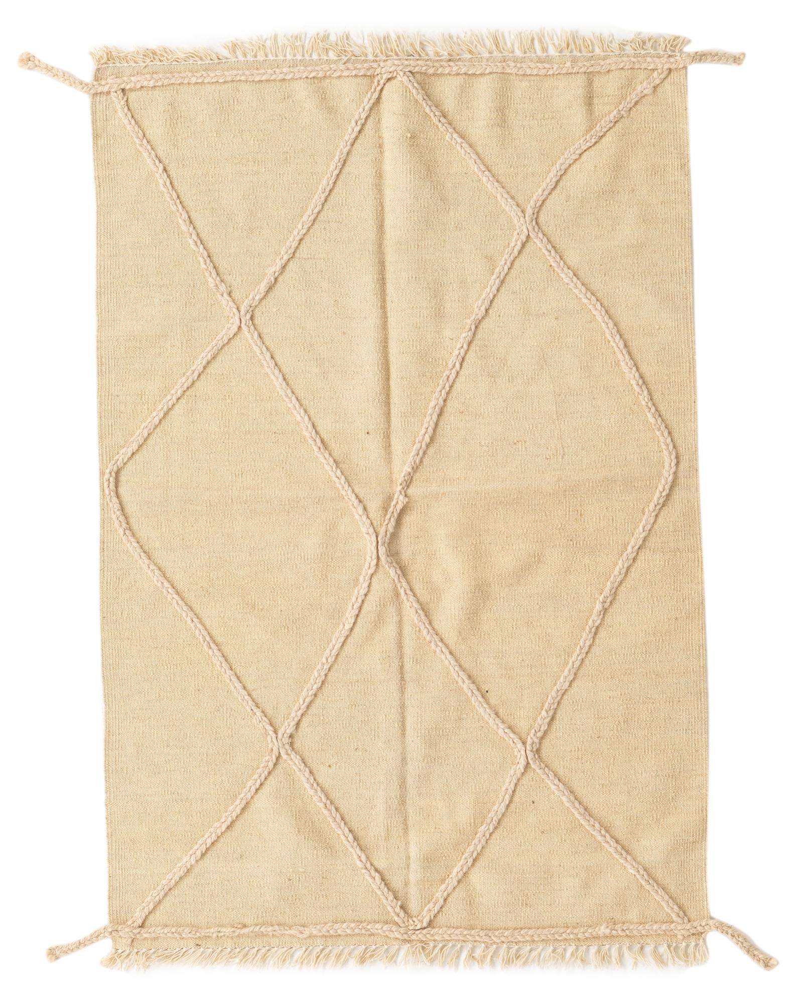 3' 4 x 5' Hand Knotted Moroccan Wool Rug