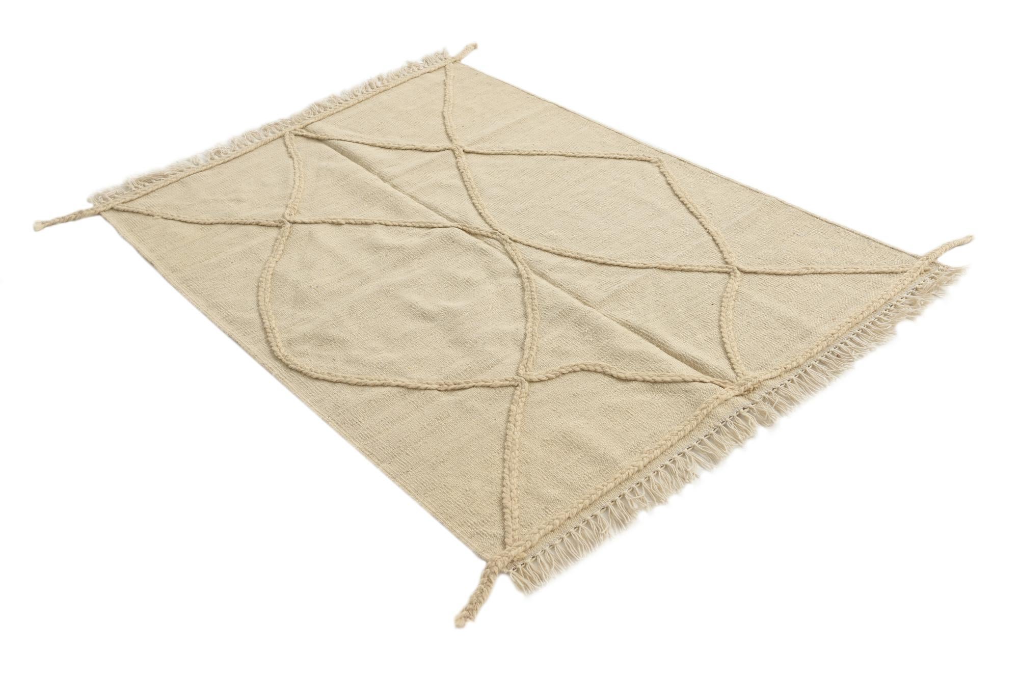 3' 7 x 5' Hand Knotted Moroccan Wool Rug