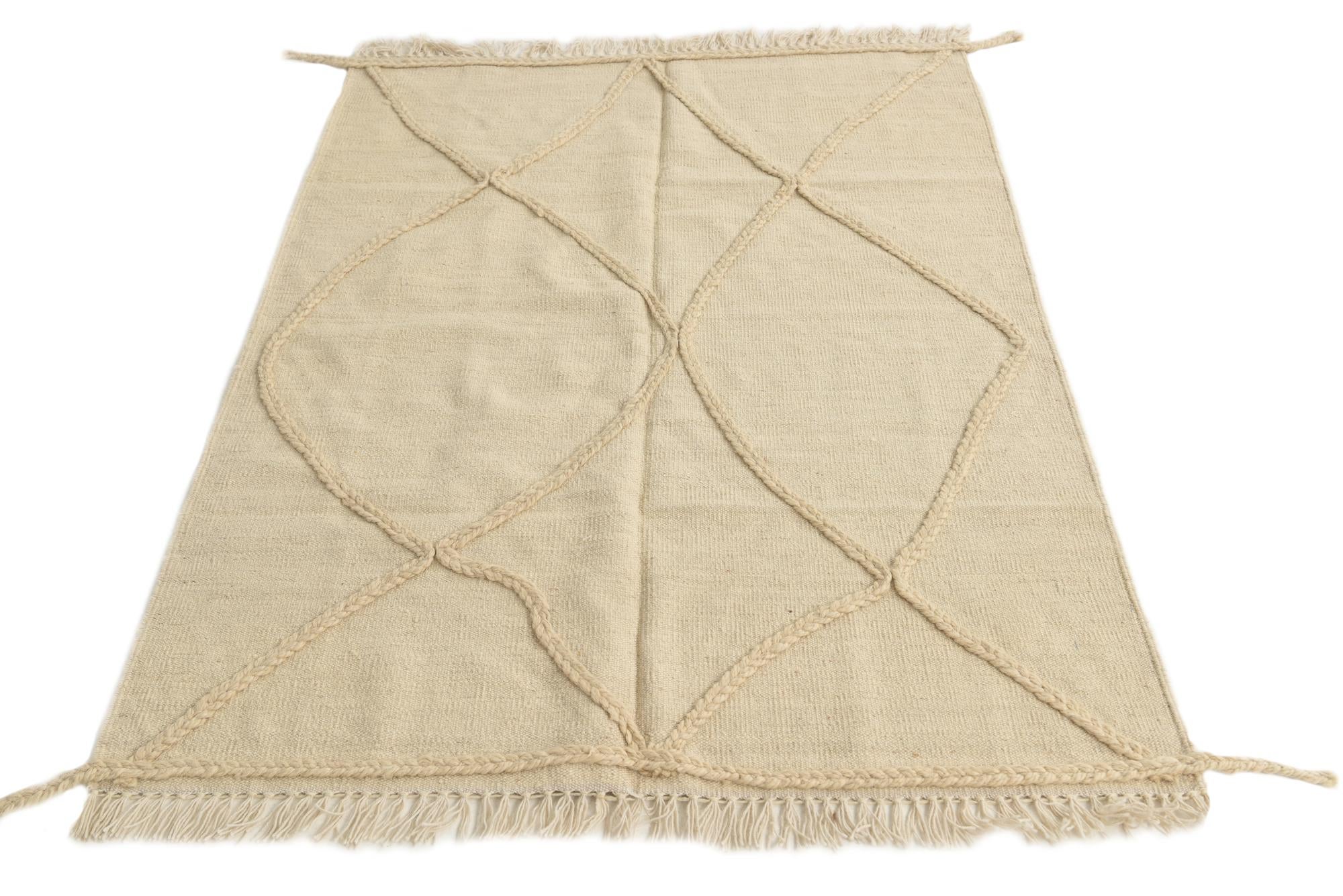 3' 7 x 5' Hand Knotted Moroccan Wool Rug