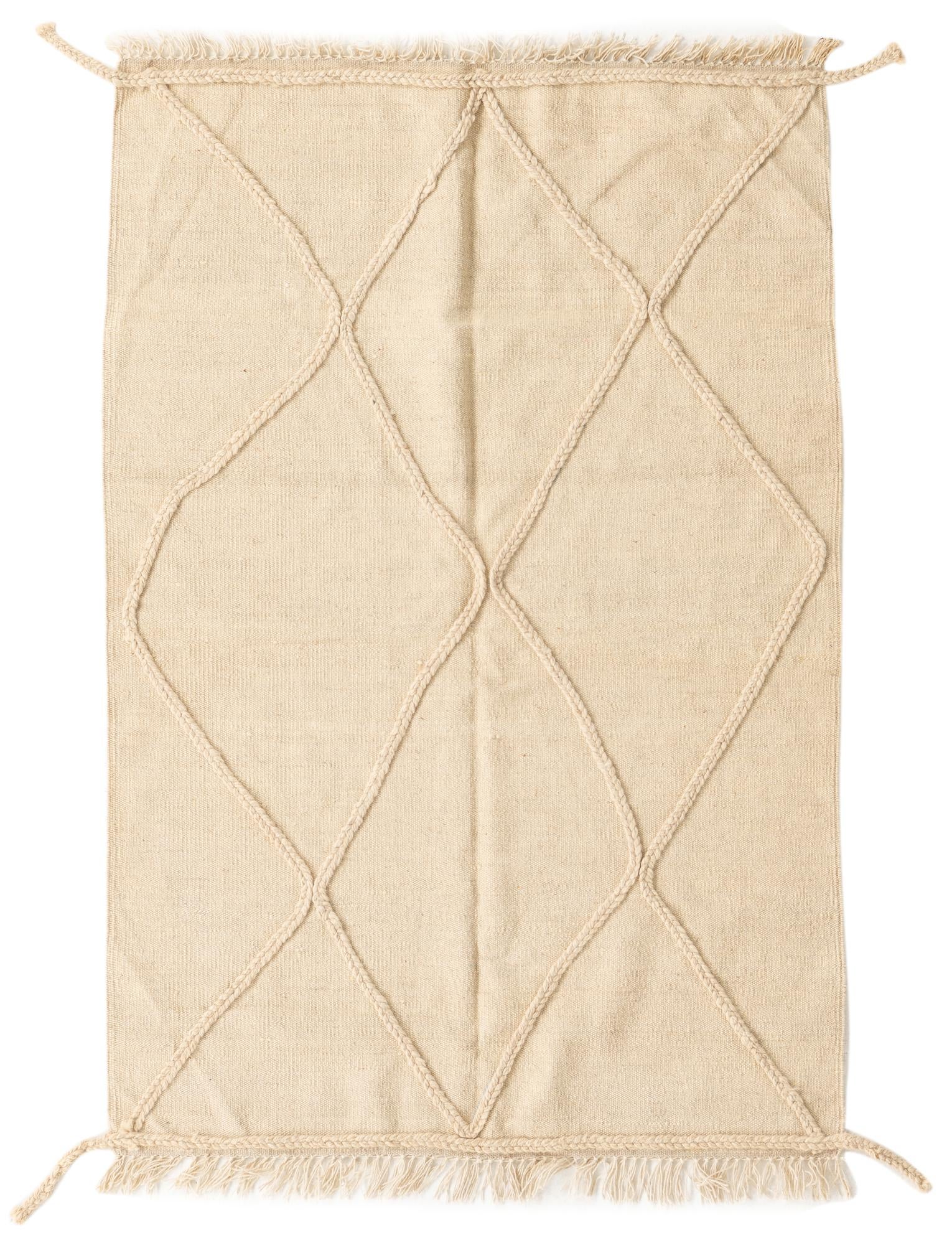 3' 4 x 5' Hand Knotted Moroccan Wool Rug