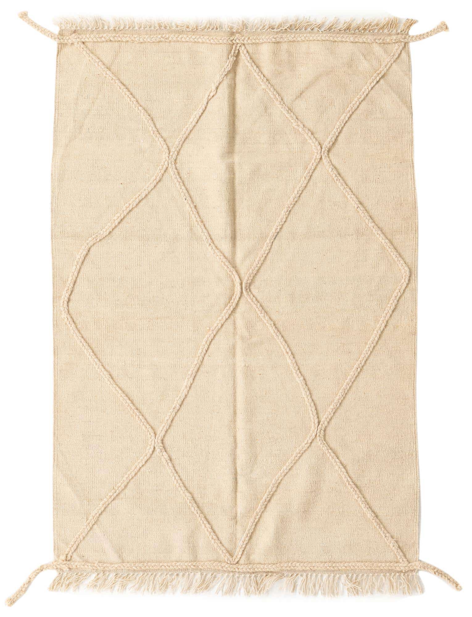 3' 4 x 5' Hand Knotted Moroccan Wool Rug