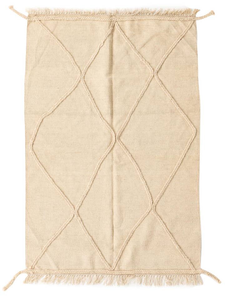 Detail image of 3' 4 x 5' Hand Knotted Moroccan Wool Rug
