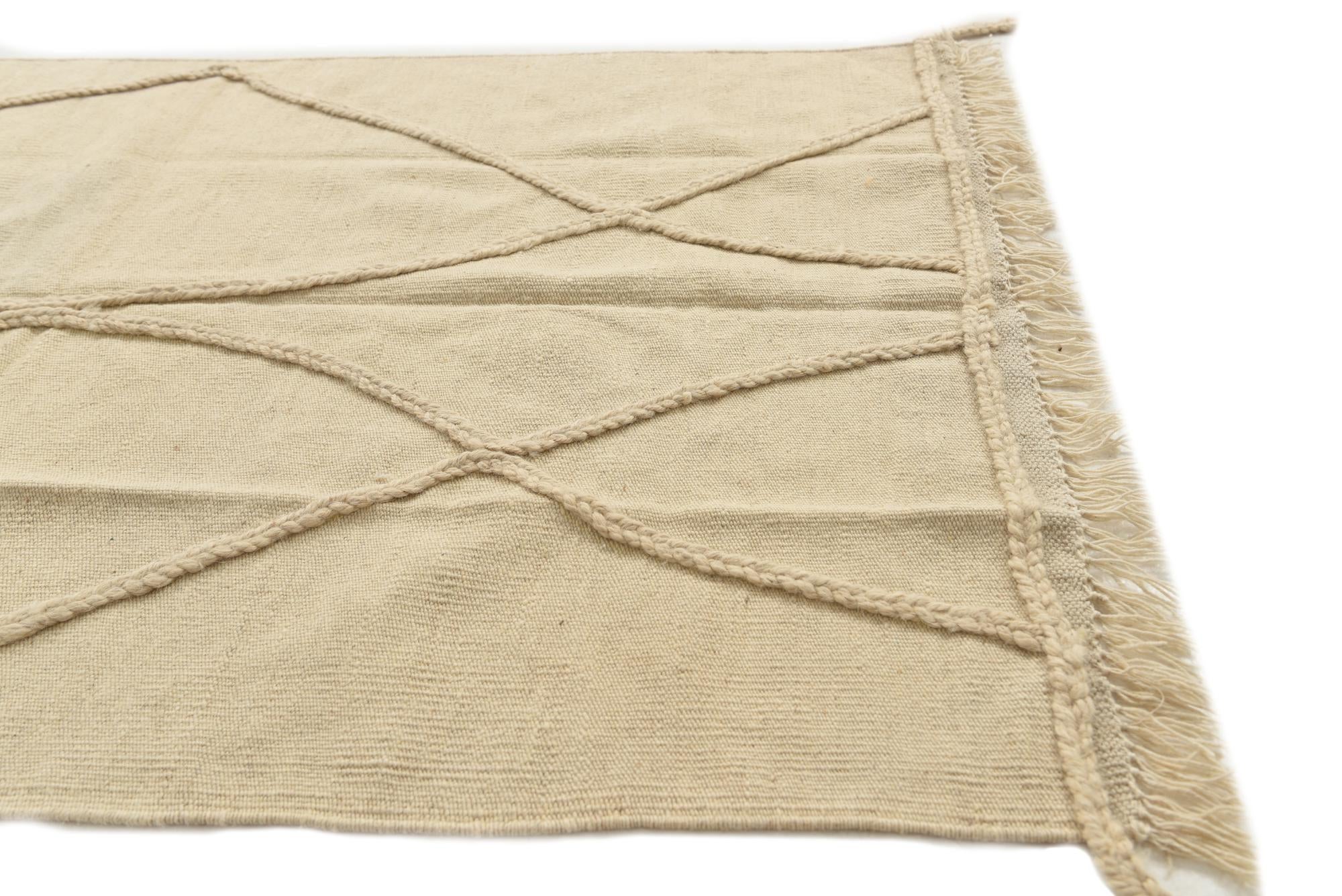 3' 4 x 5' 2 Hand Knotted Moroccan Wool Rug