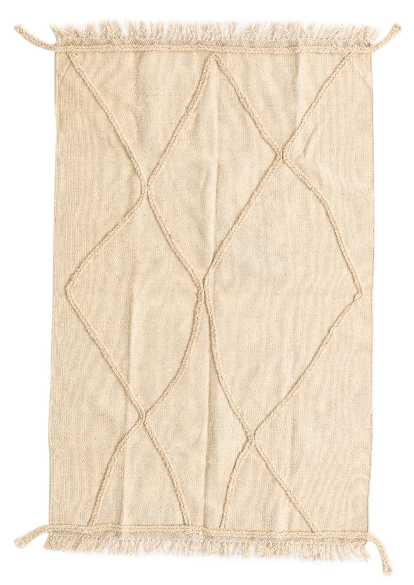 3' 4 x 5' 2 Hand Knotted Moroccan Wool Rug