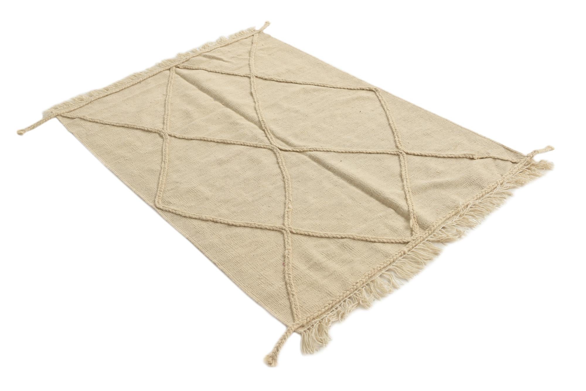 3' 6 x 5' Hand Knotted Moroccan Wool Rug