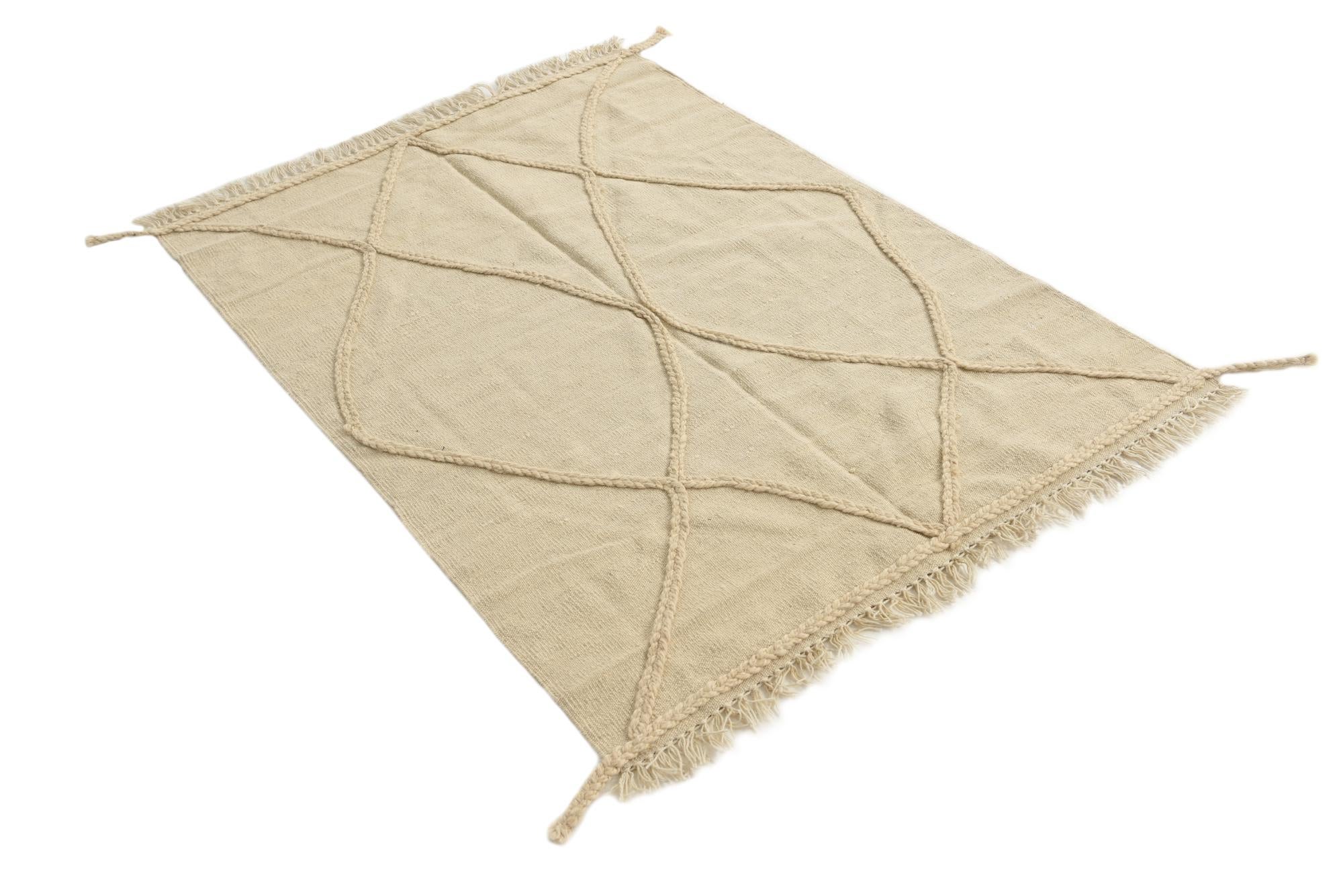3' 5 x 4' 10 Hand Knotted Moroccan Wool Rug