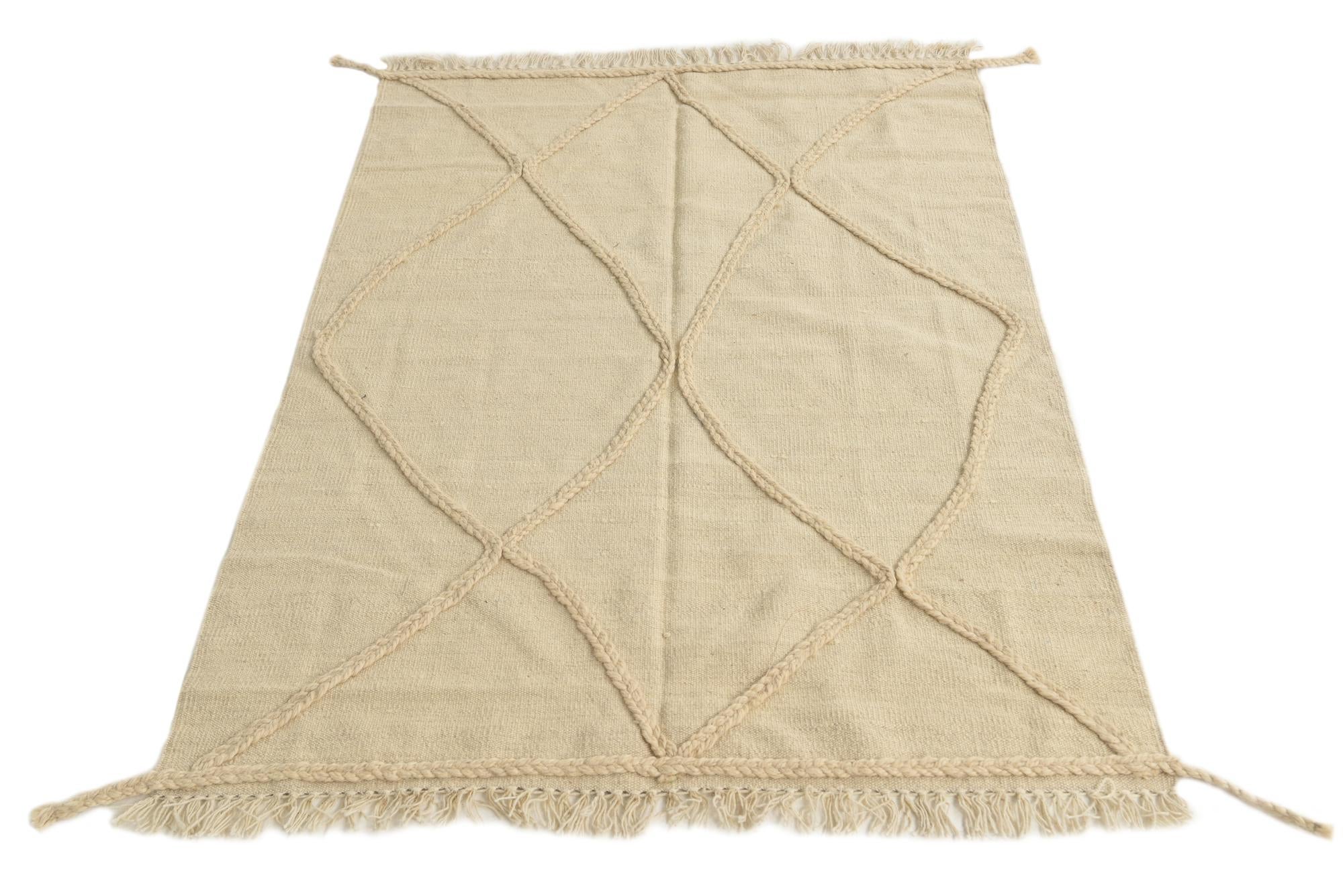 3' 5 x 4' 10 Hand Knotted Moroccan Wool Rug