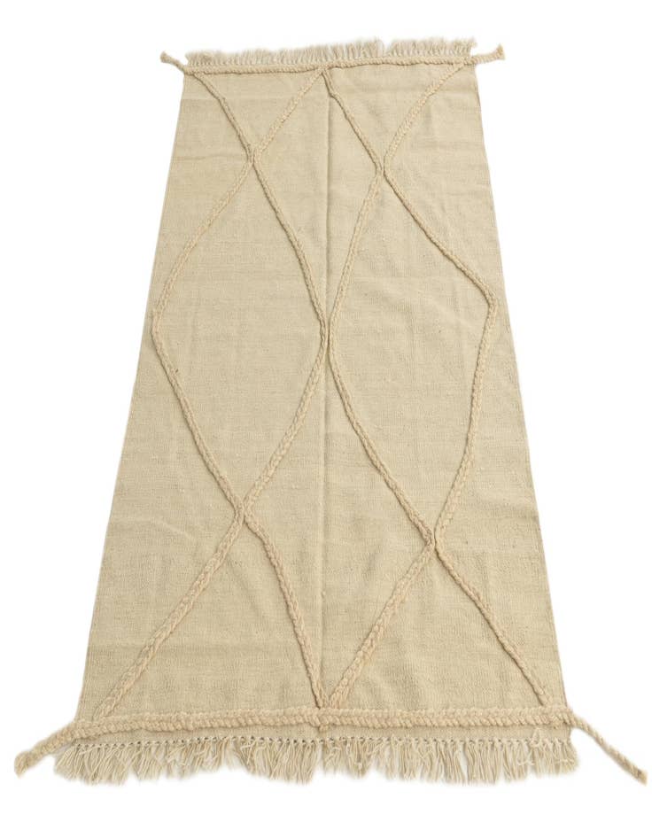 Detail image of 3' 5 x 4' 10  Hand Knotted Moroccan Wool Rug