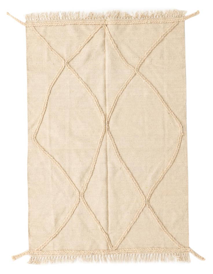 Detail image of 3' 5 x 4' 10 Hand Knotted Moroccan Wool Rug