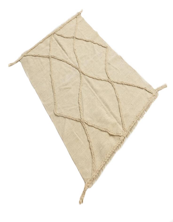 Detail image of 3' 4 x 4' 9  Hand Knotted Moroccan Wool Rug