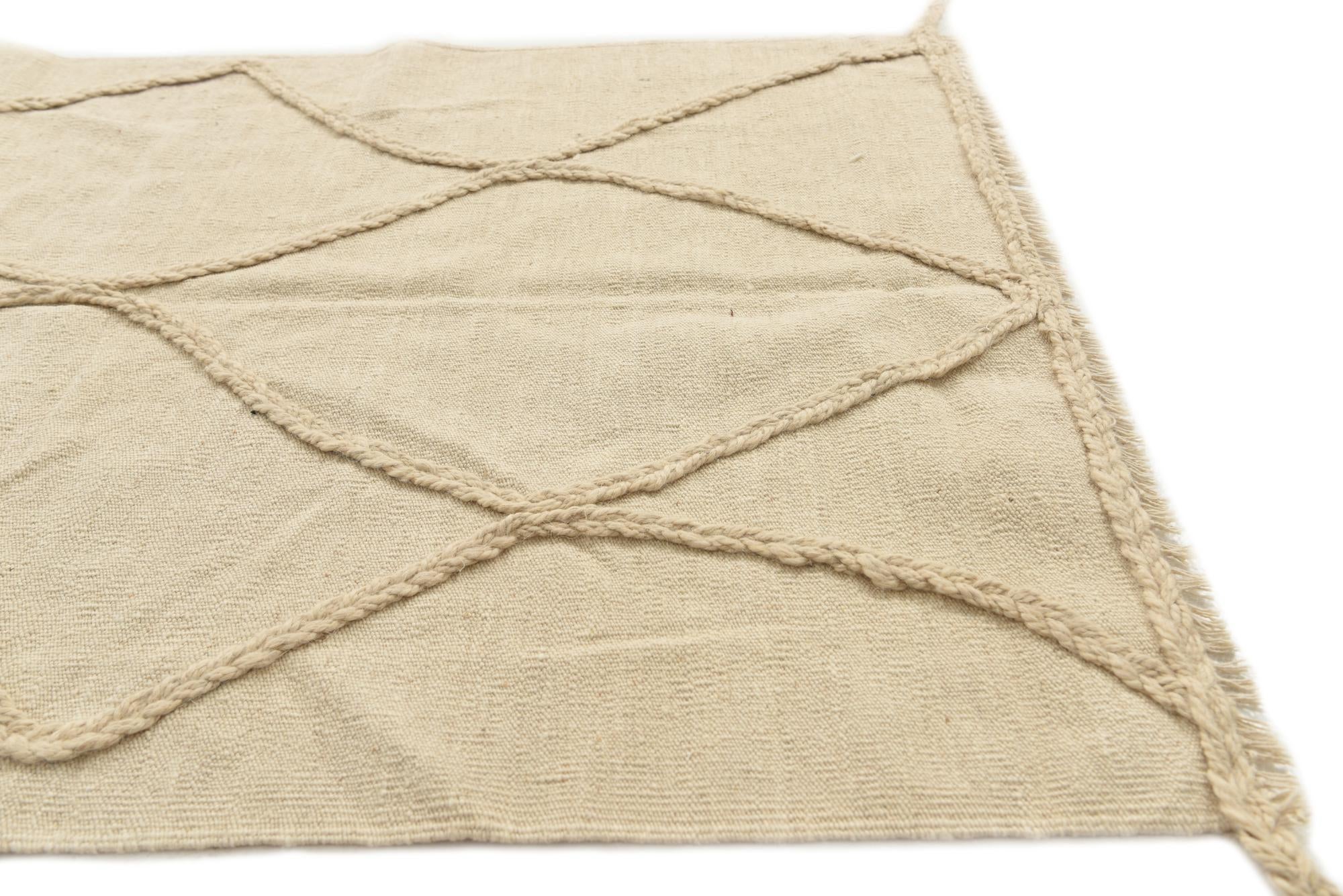 3' 4 x 4' 9 Hand Knotted Moroccan Wool Rug
