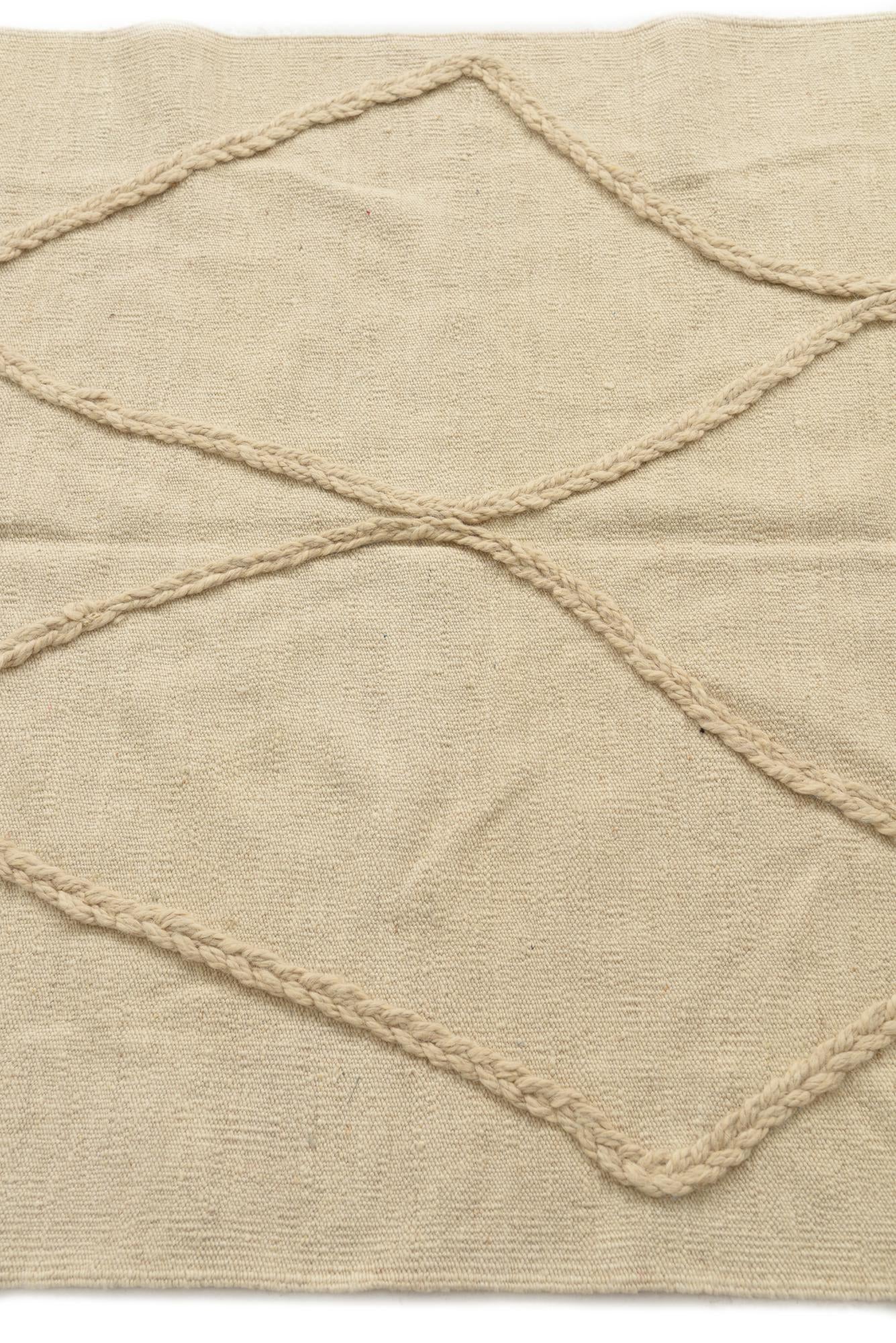 3' 4 x 4' 9 Hand Knotted Moroccan Wool Rug