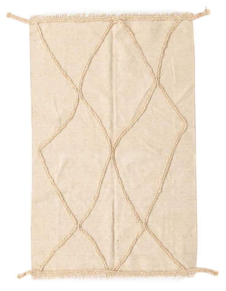 Detail image of 3' 4 x 4' 9 Hand Knotted Moroccan Wool Rug