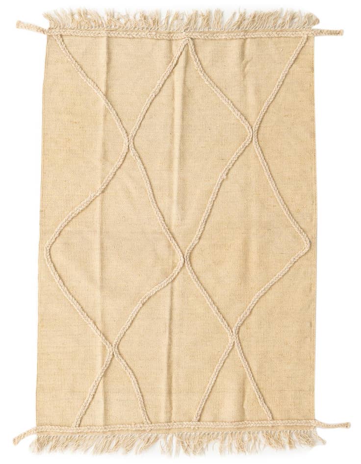 Detail image of 3' 5 x 4' 9 Hand Knotted Moroccan Wool Rug