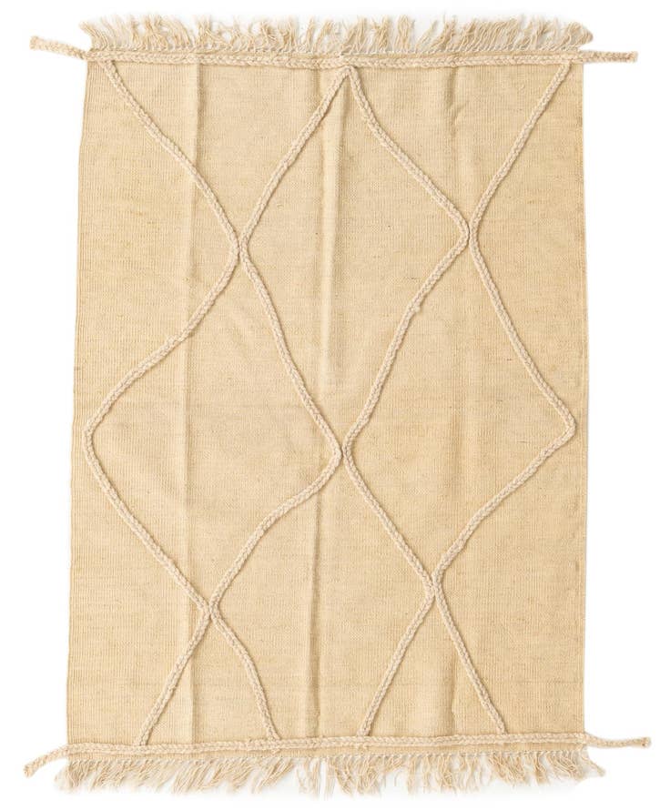 Detail image of 3' 5 x 4' 9 Hand Knotted Moroccan Wool Rug