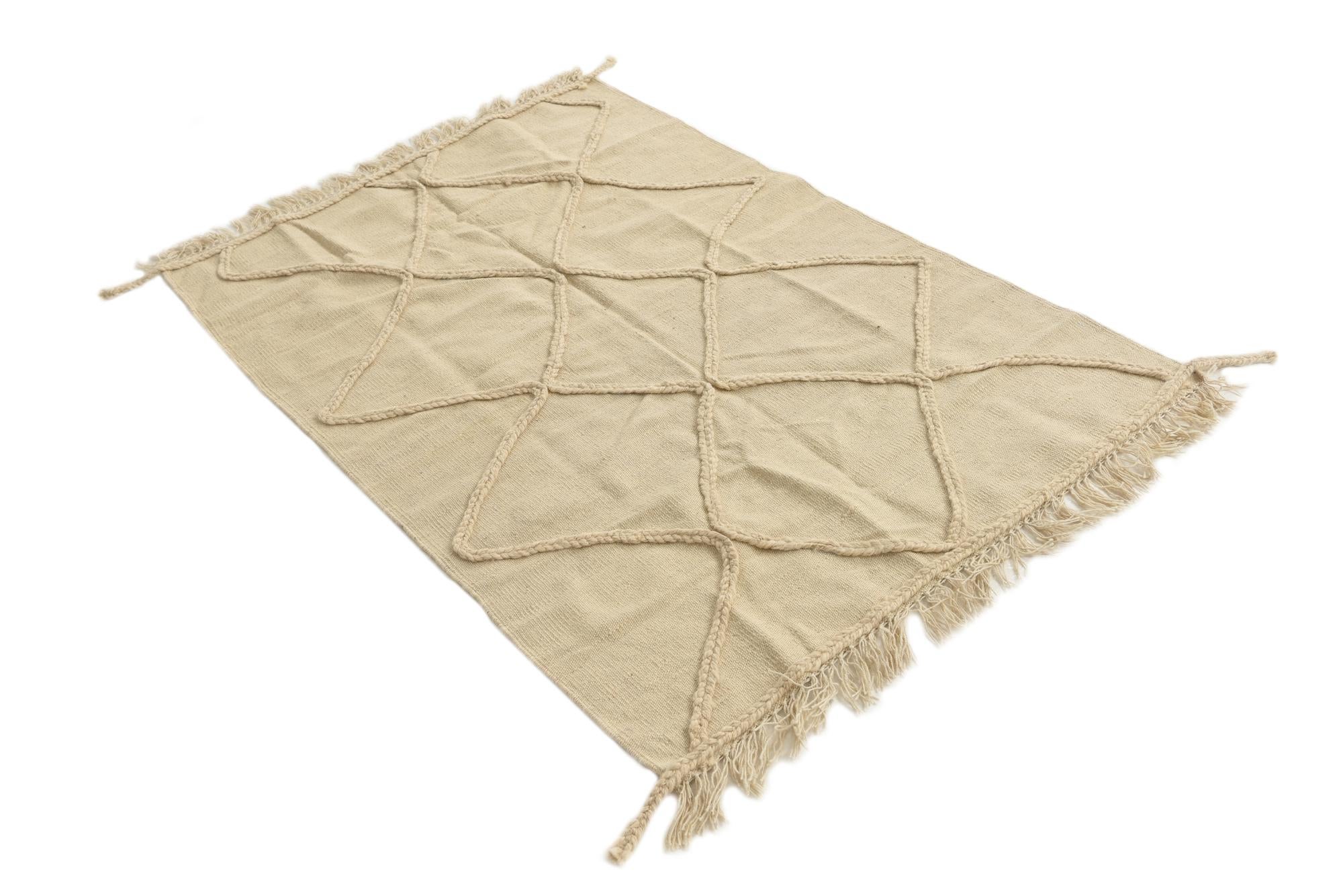 3' 4 x 5' Hand Knotted Moroccan Wool Rug