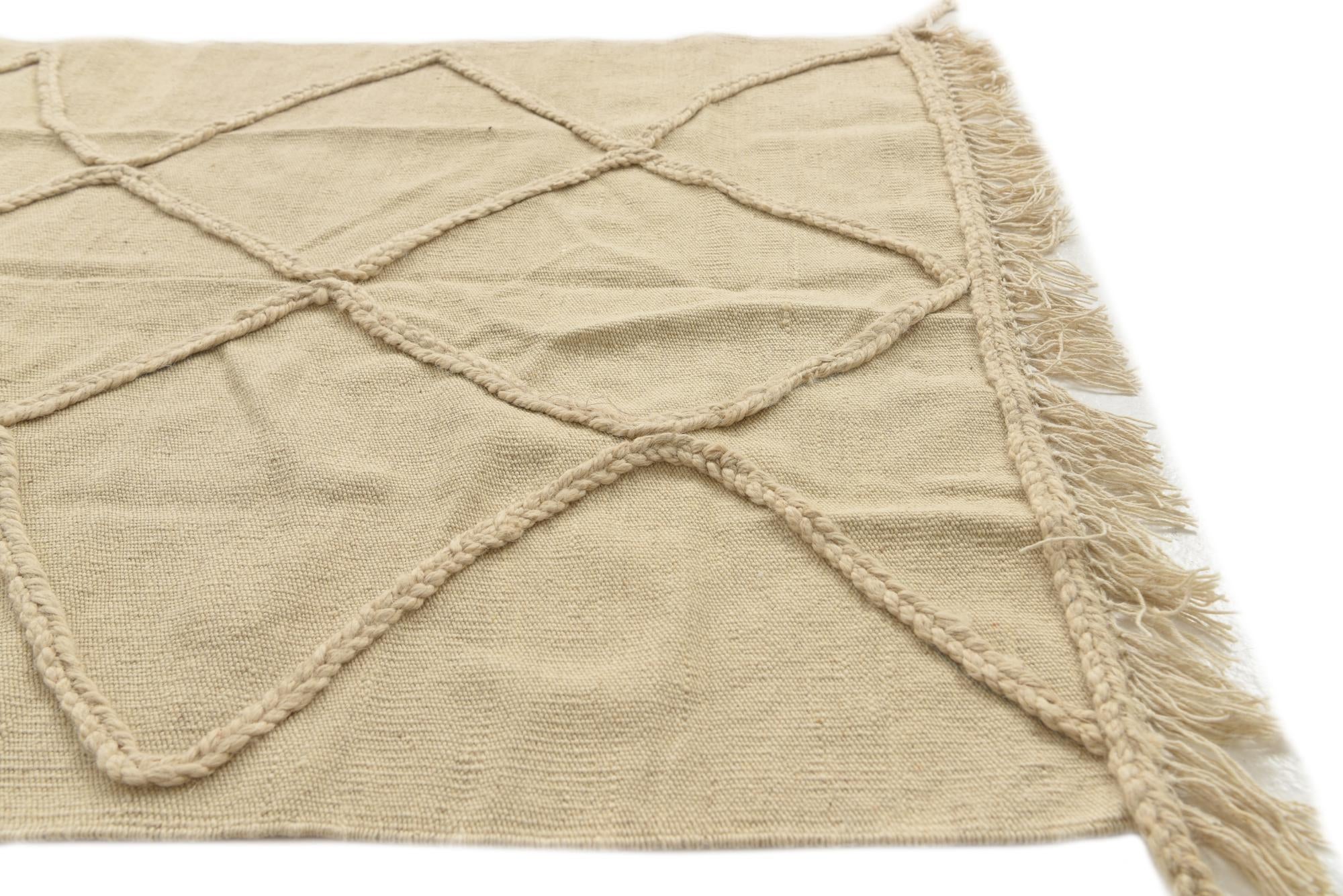 3' 4 x 5' Hand Knotted Moroccan Wool Rug