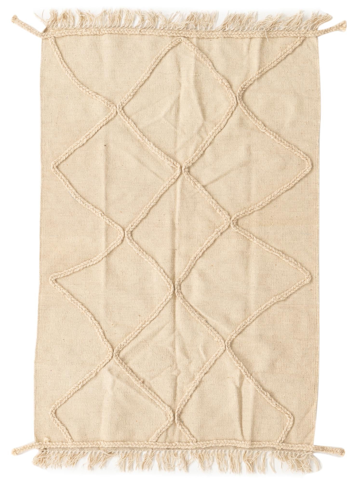 3' 4 x 5' Hand Knotted Moroccan Wool Rug