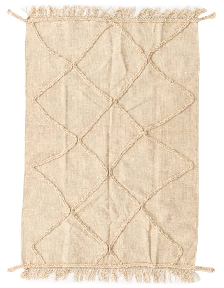 Detail image of 3' 4 x 5' Hand Knotted Moroccan Wool Rug