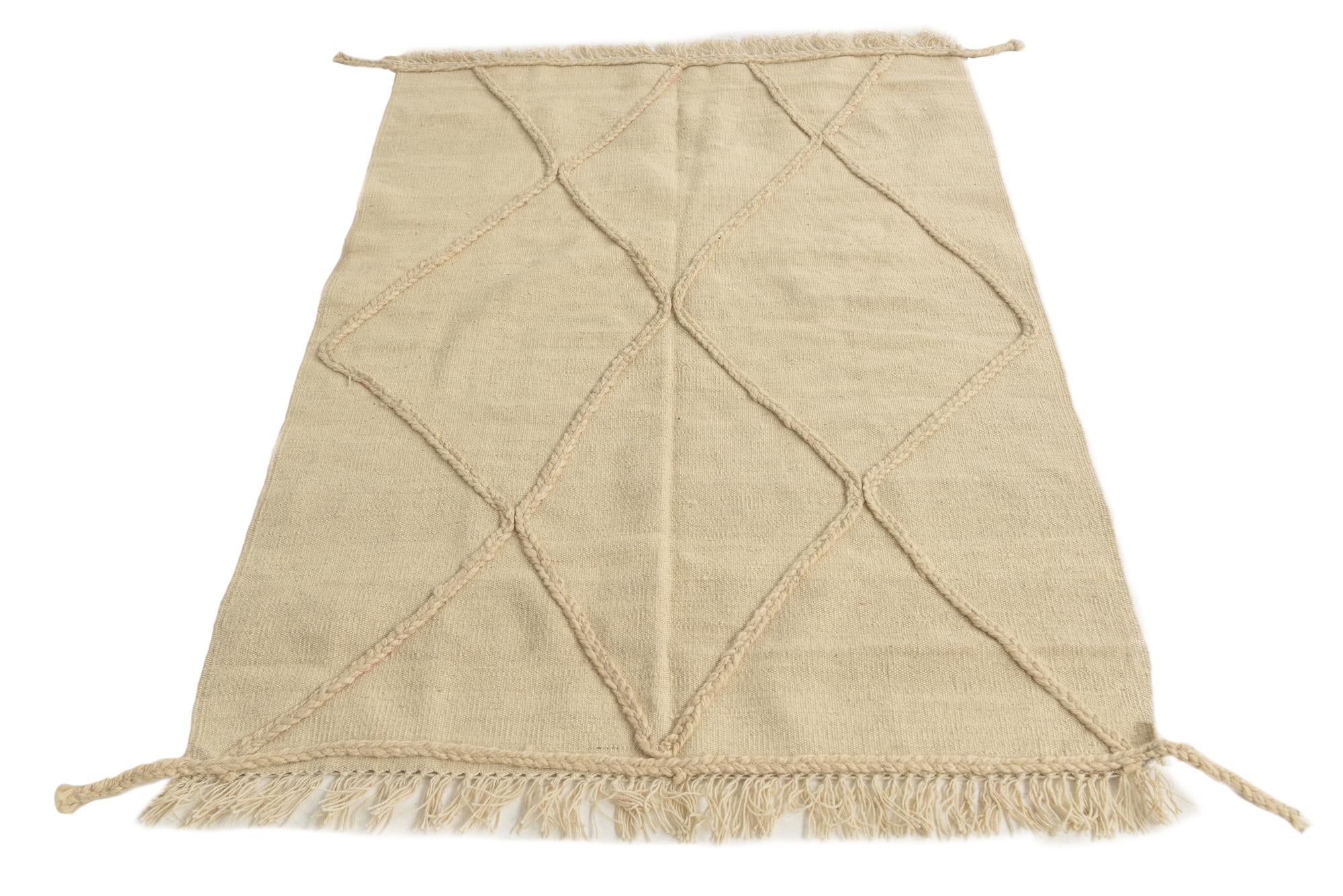 3' 4 x 5' Hand Knotted Moroccan Wool Rug