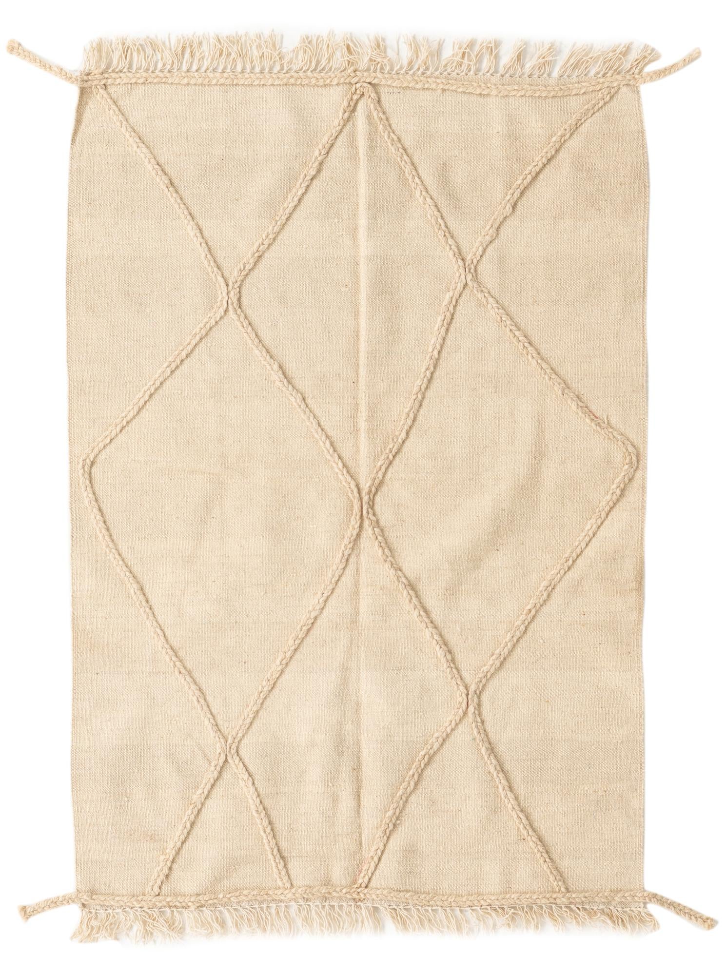 3' 4 x 5' Hand Knotted Moroccan Wool Rug
