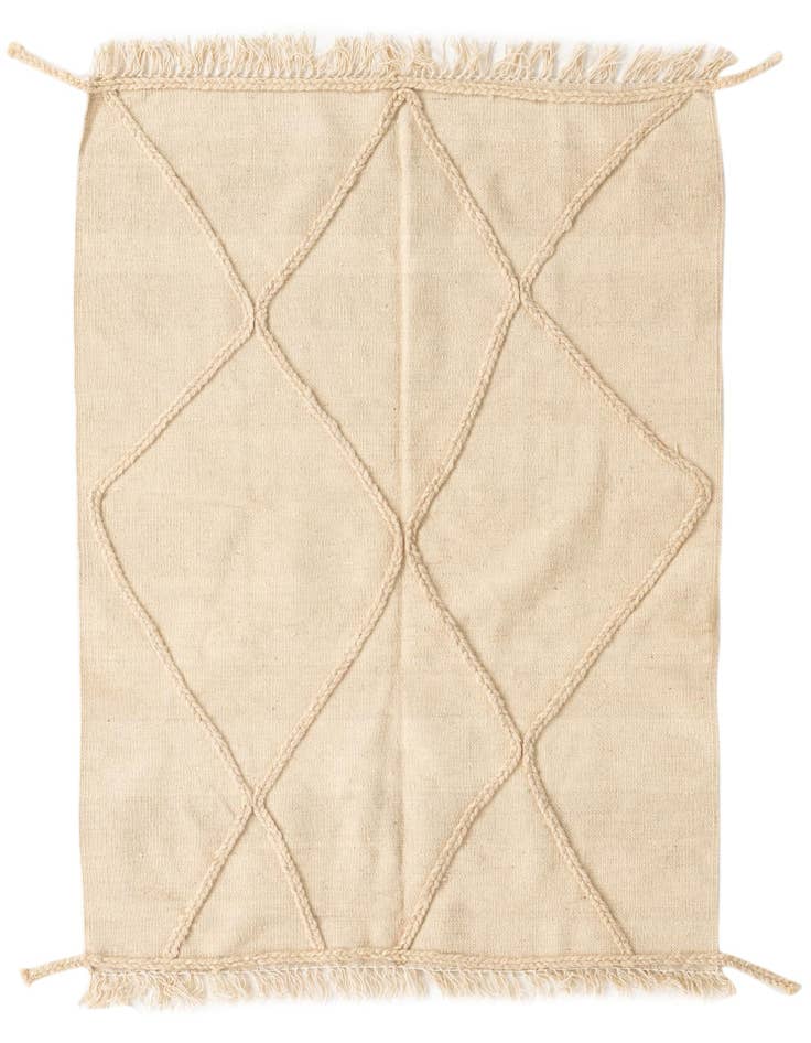 Detail image of 3' 4 x 5' Hand Knotted Moroccan Wool Rug
