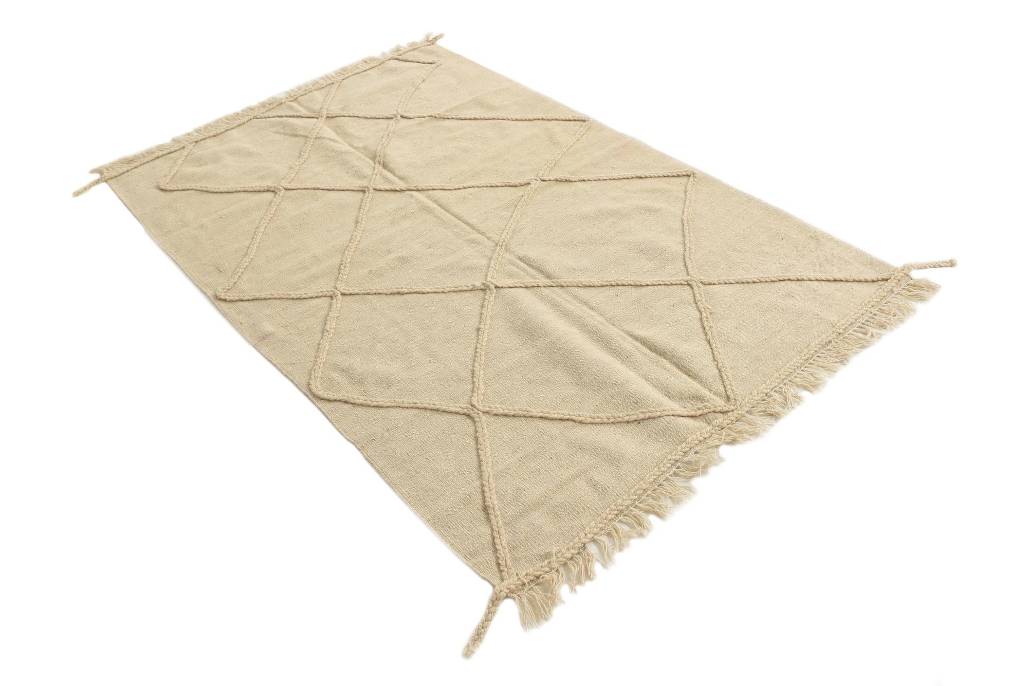 4' 2 x 6' 2 Hand Knotted Moroccan Wool Rug