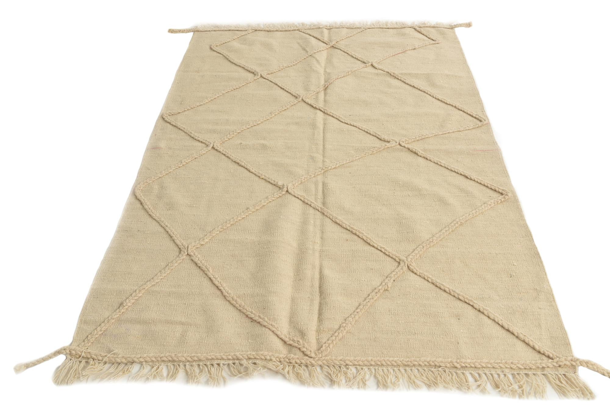 4' 2 x 6' 2 Hand Knotted Moroccan Wool Rug